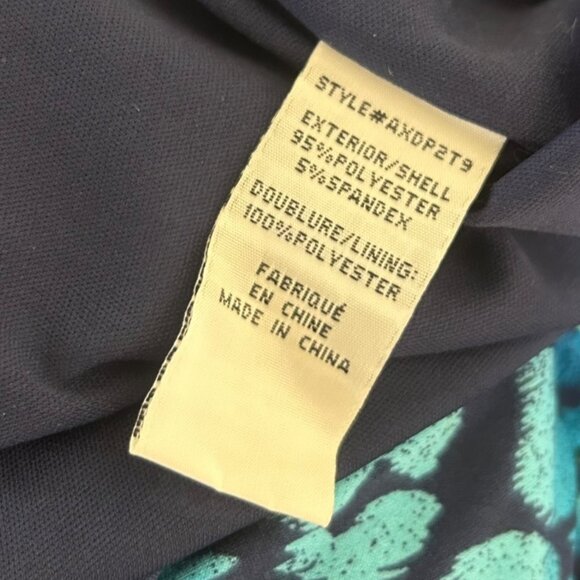 Sangaria Blue Animal Print Ruched Side Lined Stretchy Dress Size 10 - Picture 5 of 5